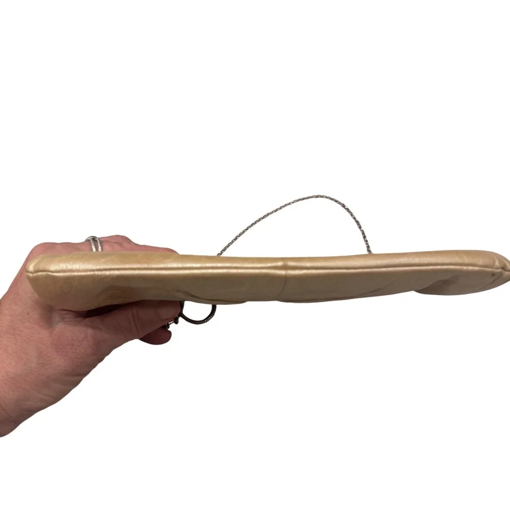 HOBO‎ Hayley Chain Strap Clutch Bag pearlescent Beige pinkish tinge Leather